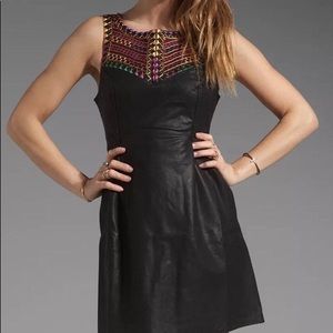 Free People Vegan Leather Embroidered Dress
